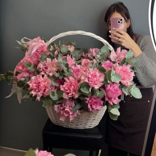 Корзина французских роз 💗