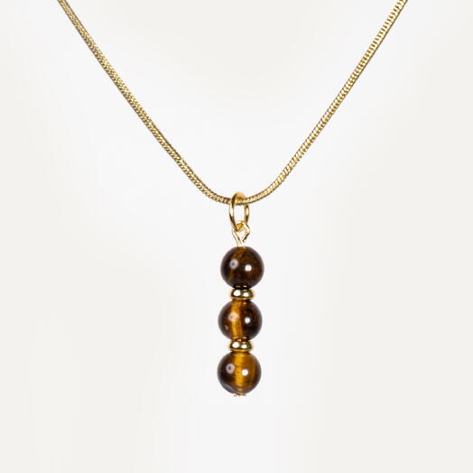 Подвеска, кулон Самшит Тигровый глаз 14K (PEN1013)