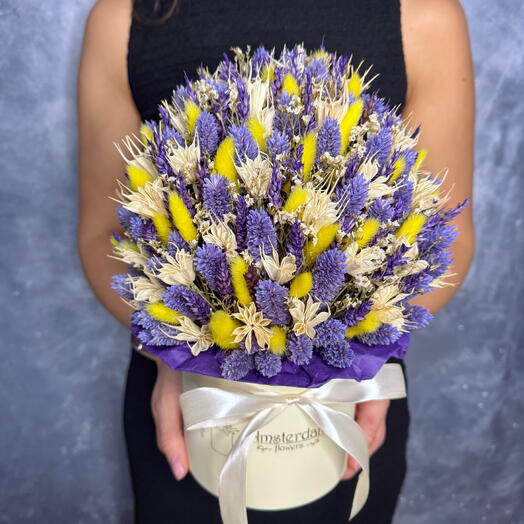 Шляпная коробка с Сухоцветами 74