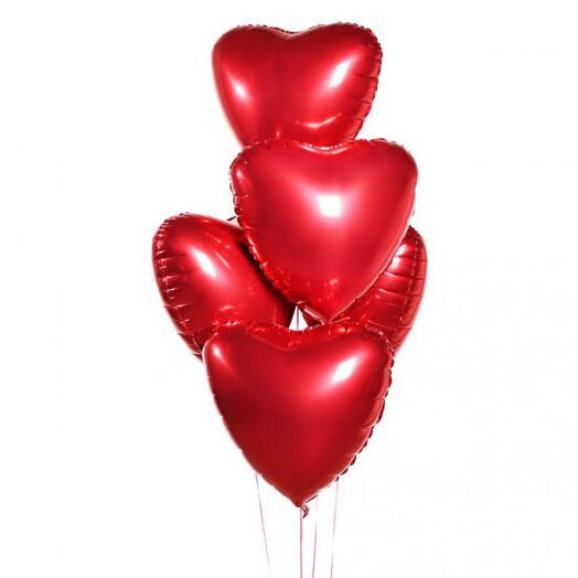 ♥️ 5 czerwonych balonów w kształcie serca