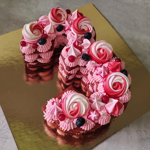 Торт Цифра, открытый медовик