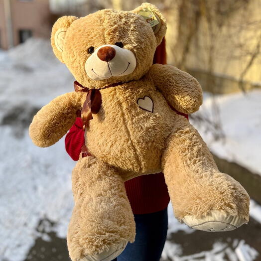 Плюшевый мишка с сердцем 90см