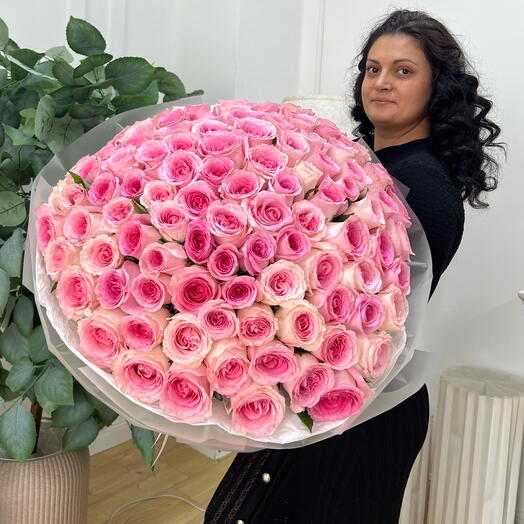 Розовая 101 Роза