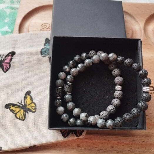 Пара браслетов "50 оттенков серого"