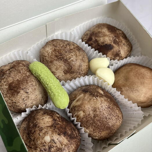Пирожное картошка с огурцом и чесноком на подарок для мужа, любимого, мужчины, парня, защитника