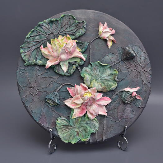 Панно Лотосы \ скульптурная живопись