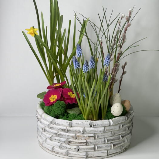 Композиция  пасхальная с луковичными « Светлый праздник»