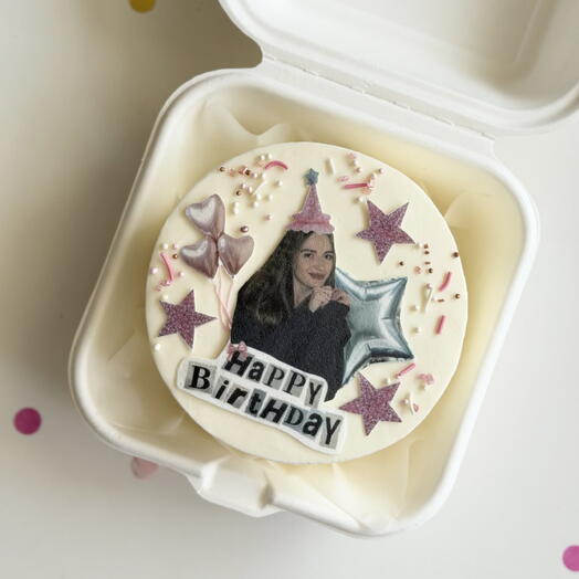Бенто-торт с вашим фото с вашей фотографией мини тортик happy birthday на день рождения поздравление для друга