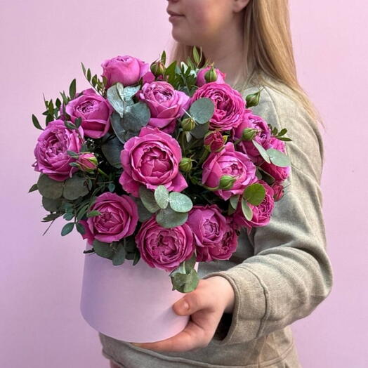 Цветы в коробке мисти