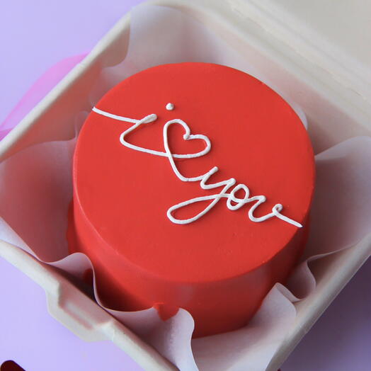 Бенто торт «I love you» красный
