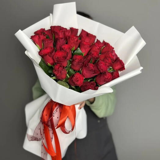 -20%АКЦИЯ♥️Монобукет "В моём сердце"/роза Кения 35 шт/Цветы Уфа/Цветы в Уфе/Доставка цветов Уфа