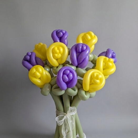 Букет из роз "Фиолетово-желтый" из 11 шт 💜💛