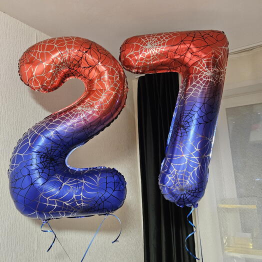 Цифра 27 с гелием 2 шара