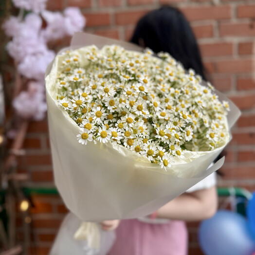 Пышный букет с кустовой ромашкой «Семья» 🤍🌼
