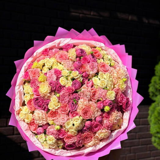 Букет из микс роз 59 штук 💐