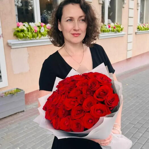 Букет из 35 роз «Страсть»