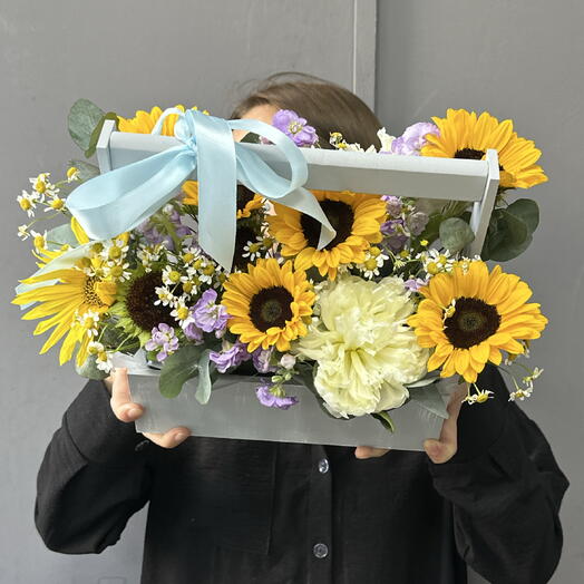 Композиция с Маттиолой и Подсолнухом 💜