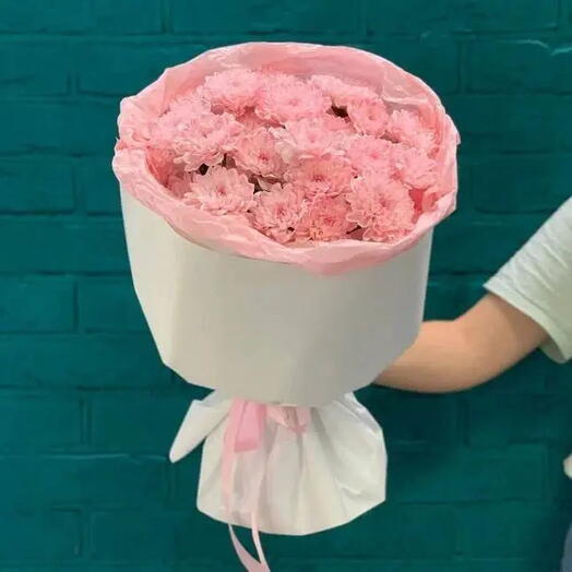Скидка 30%😍  Зефирный букет из розовых хризантем🌷