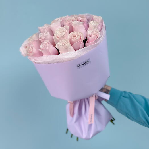 Букет из 25 роз Pink Mondial «Розовая дымка» 🌸 38669