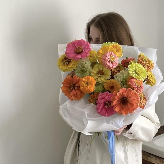 Букет из цинии 🌼сезонные цветы