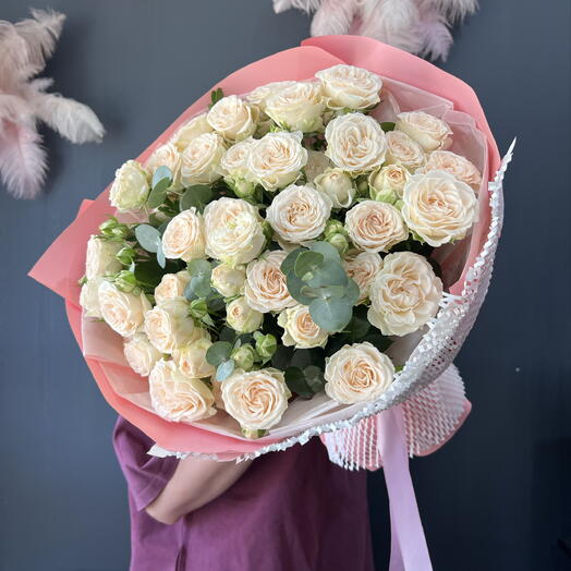 Роза пионовидная кустовая / Букет 11шт 50см