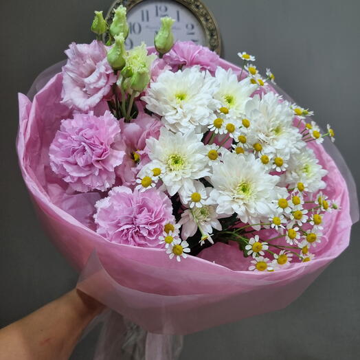 Лизиантусы с диантусами в розовом 🌸