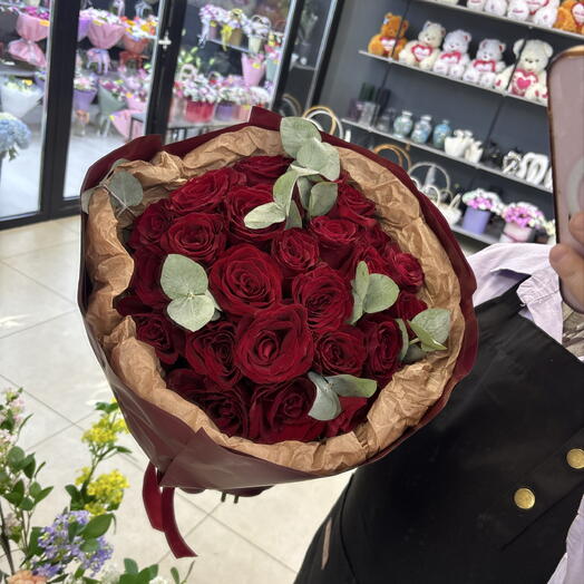 Букет из 25 роз Кения 40 см💕💕💕