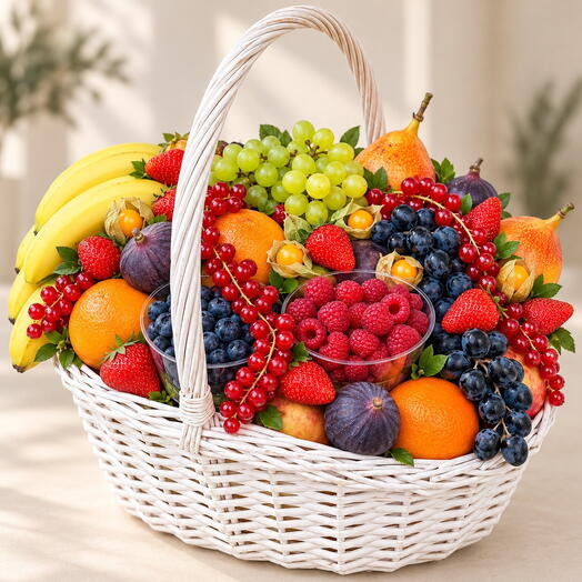 Fruit basket "Fruit Salute 2" / weight: 7.2 kg / size: 40*33*66 / fresh fruit / gift set / gift basket