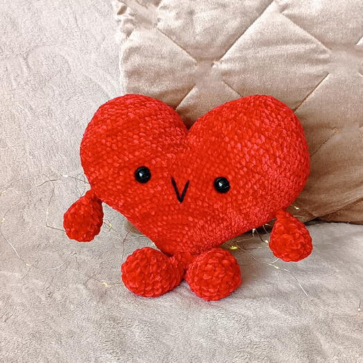 Мягкая игрушка Сердце красное, игрушка ручной работы
