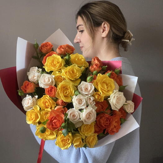 Микс кустовые розы 11
