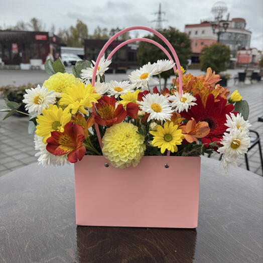 Букет/ композиция : Роза, эустома, альстромерия
