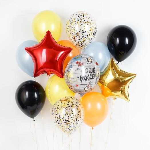 Set of helium balloons "Giving youth" of 13 pieces
