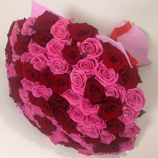 101 red and pink roses