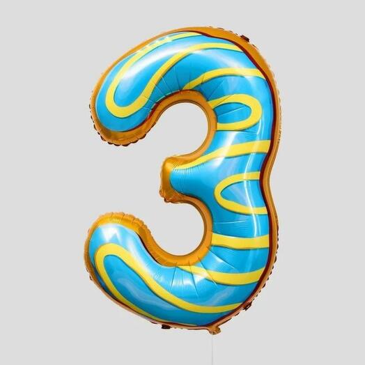 Foil ball "Digit 3"