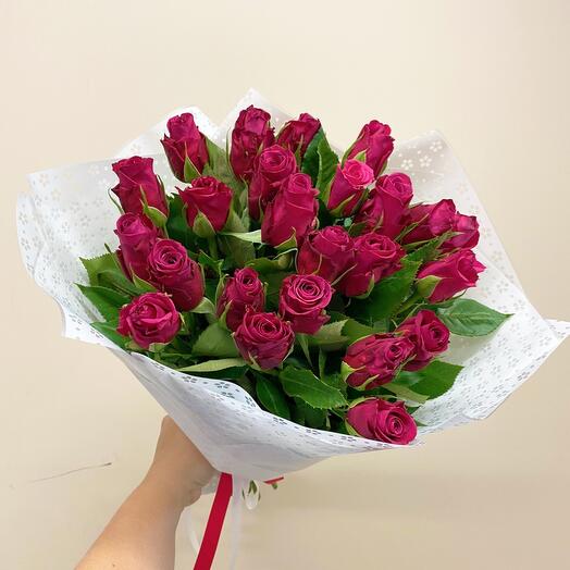Букет малиновых роз (25 шт)