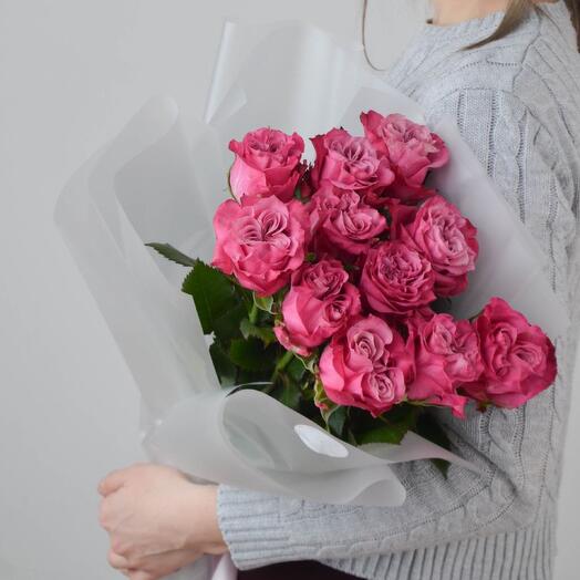 Bouquet of 11 peony-shaped Country Blue roses