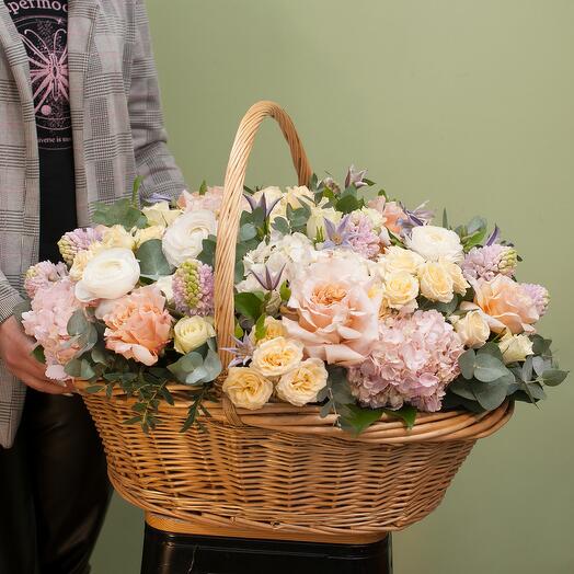 Basket with flowers "Flowers in paradise"