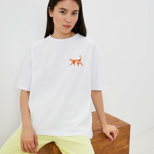 Camiseta-novio gato Rojo Blanco
