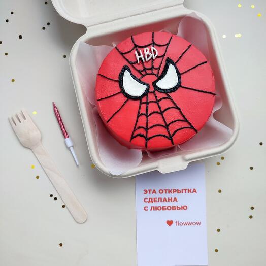 Bento cake with spider-man as a gift to a friend