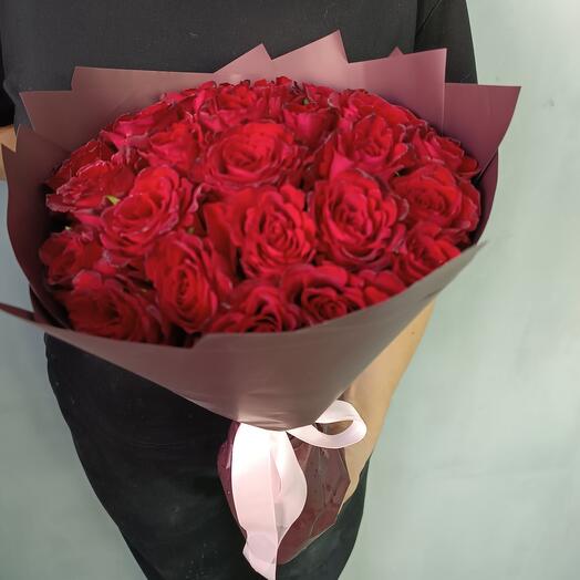 25 rosas rojas de Kenia 40cm