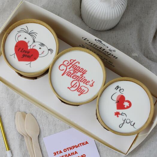 Набор тортов в стакане Happy Balentine s Day