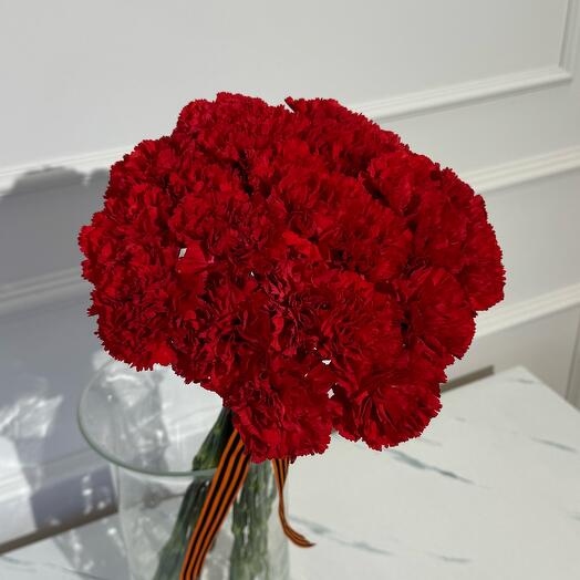 Bouquet of 25 red carnations/dianthuses