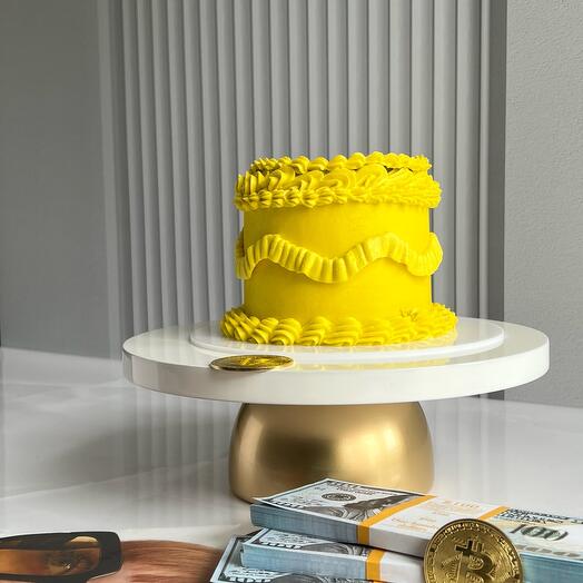 Желтый винтажный бенто-торт