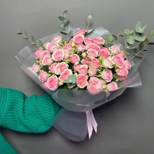 Букет "Динара с эвкалиптом" 🌸
