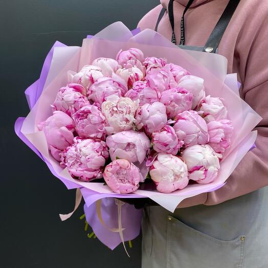 Букет из 25 пионов 🌸