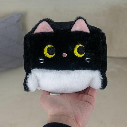 Мягкая игрушка Кот Оливер для малышей / Плюшевый Котик для сна KiDWoW черный 70см