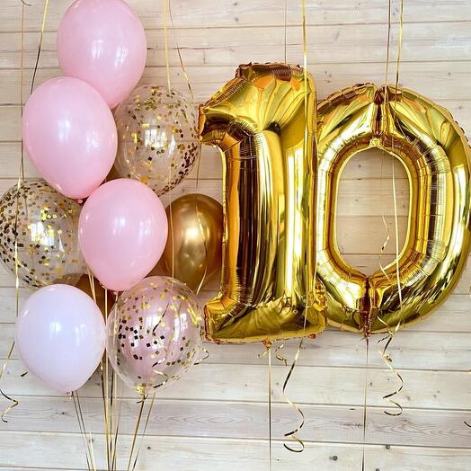 Набор шаров "10 лет"