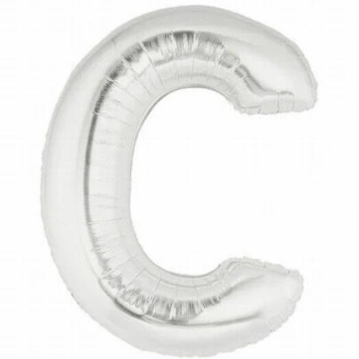 Letter C Silver Foil Balloon-5330