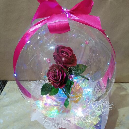Букет в шаре."Прекрасные розы"