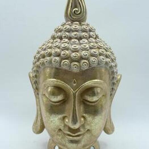 decor of the Buddha s head is gold 28 cm